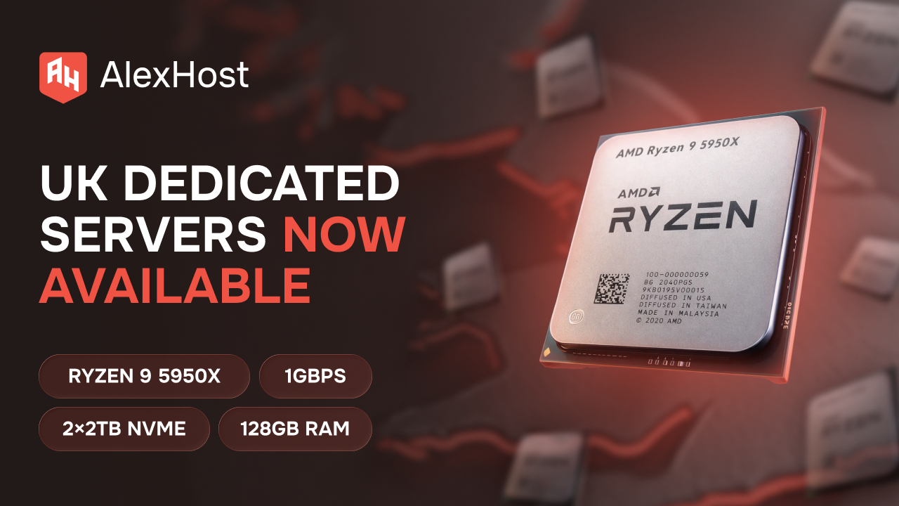 AlexHost wprowadza ultra-mocny serwer dedykowany z Ryzen 9 5950X