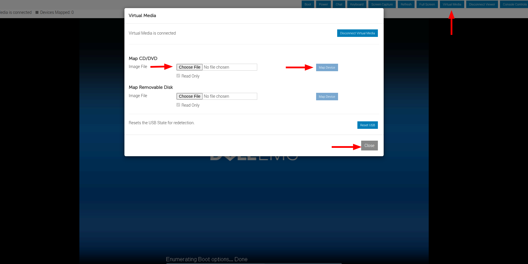 Pasang ISO melalui Virtual Media