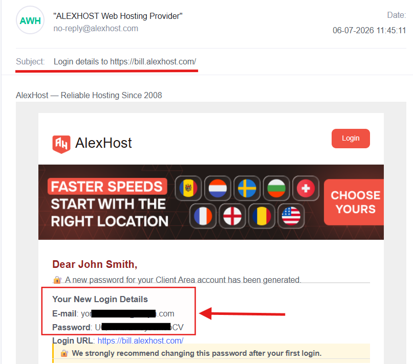 New credentials email
